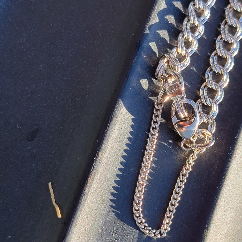 James Avery Heavy Double Curb Charm Bracelet